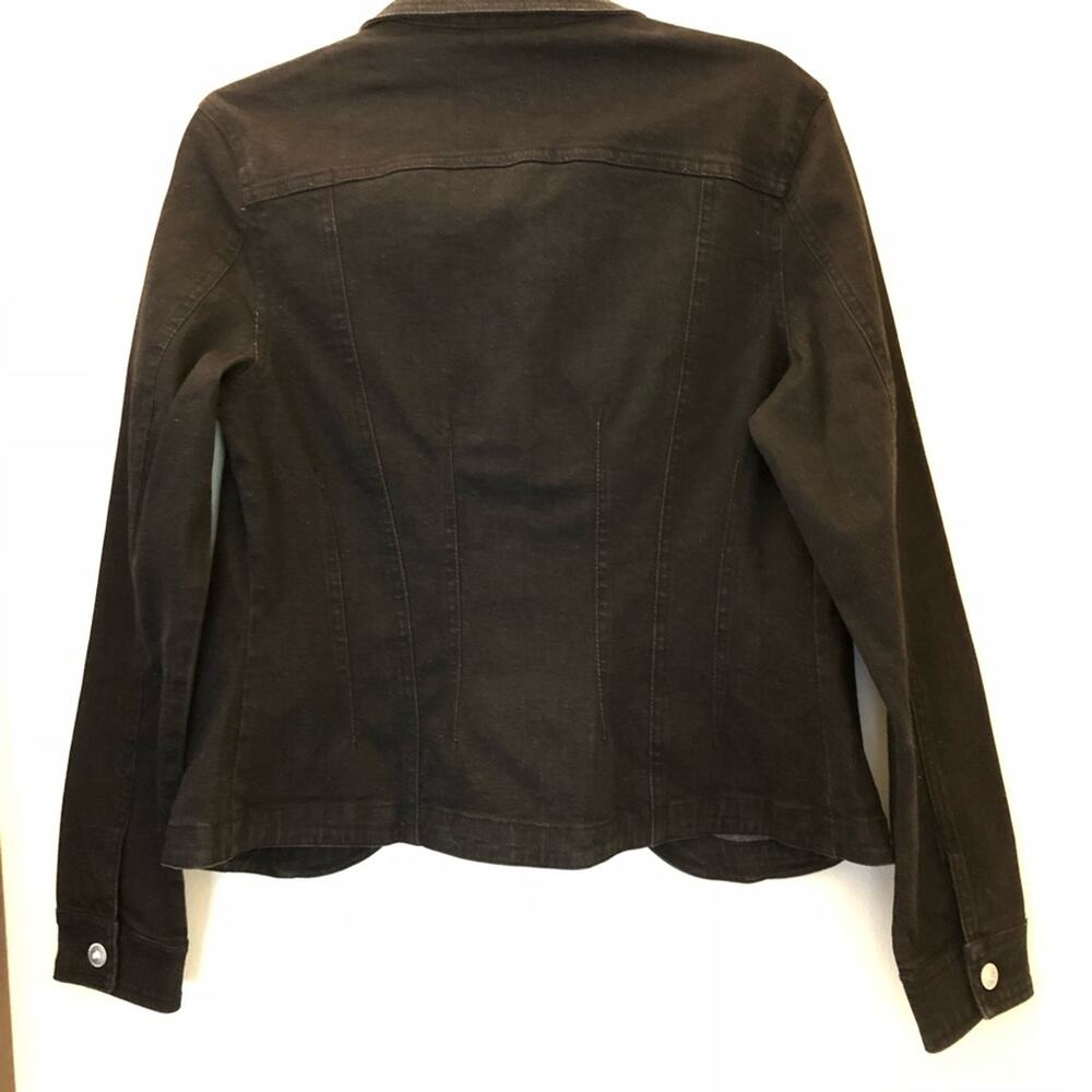 Christine Alexander Black Denim Jacket Embellished Small - Picture 2 of 7